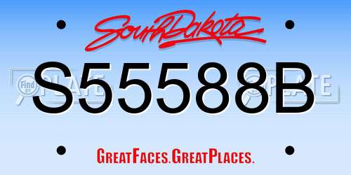 S55588B South Dakota License Plate