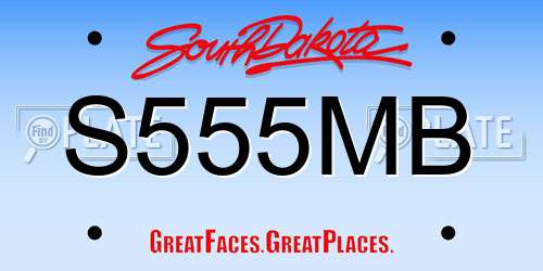 S555MB South Dakota License Plate