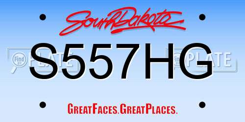S557HG South Dakota License Plate