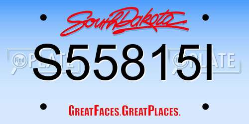 S55815I South Dakota License Plate