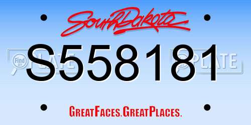 S558181 South Dakota License Plate