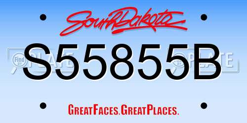 S55855B South Dakota License Plate
