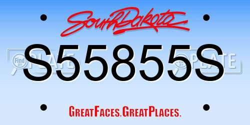 S55855S South Dakota License Plate