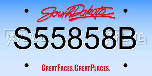 S55858B South Dakota License Plate