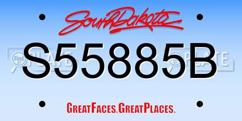 S55885B South Dakota License Plate