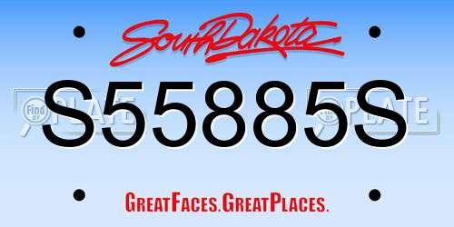 S55885S South Dakota License Plate