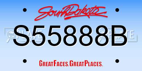 S55888B South Dakota License Plate