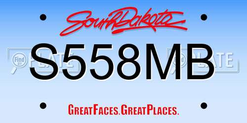 S558MB South Dakota License Plate