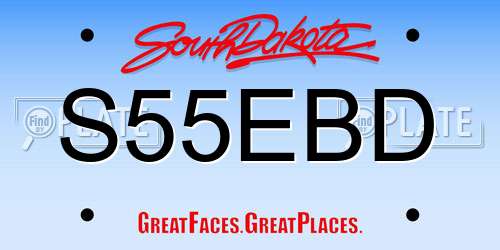 S55EBD South Dakota License Plate