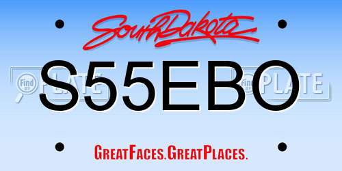 S55EBO South Dakota License Plate