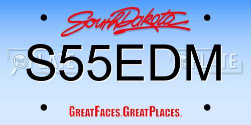 S55EDM South Dakota License Plate