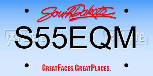 S55EQM South Dakota License Plate