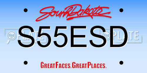 S55ESD South Dakota License Plate