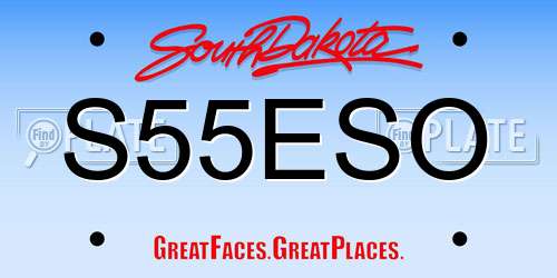 S55ESO South Dakota License Plate