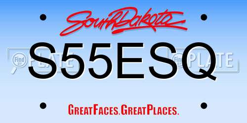 S55ESQ South Dakota License Plate