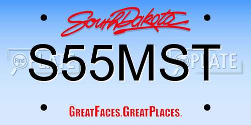 S55MST South Dakota License Plate