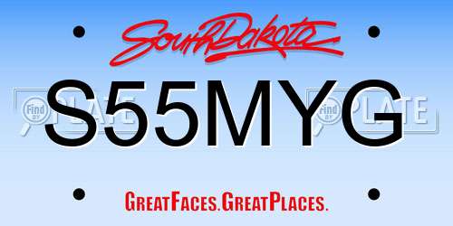 S55MYG South Dakota License Plate