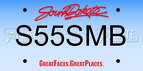 S55SMB South Dakota License Plate