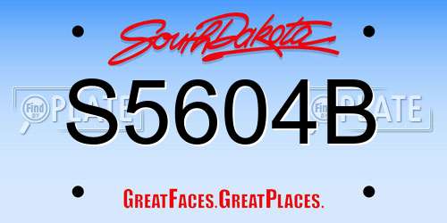 S5604B South Dakota License Plate