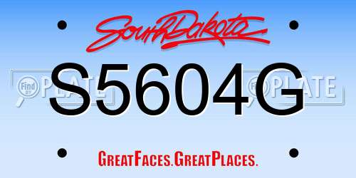 S5604G South Dakota License Plate