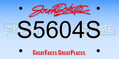 S5604S South Dakota License Plate