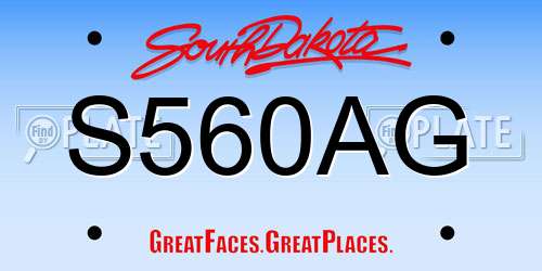 S560AG South Dakota License Plate