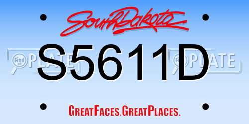 S5611D South Dakota License Plate