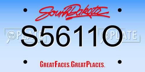 S5611O South Dakota License Plate