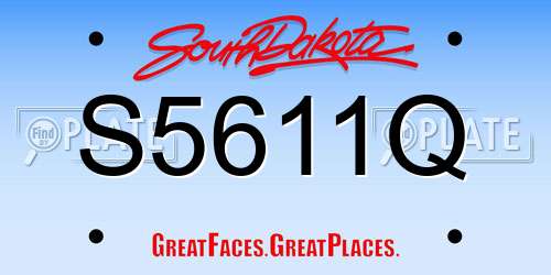 S5611Q South Dakota License Plate