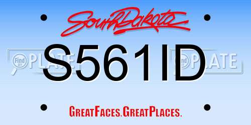 S561ID South Dakota License Plate