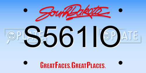 S561IO South Dakota License Plate