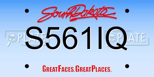S561IQ South Dakota License Plate
