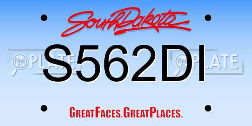 S562DI South Dakota License Plate