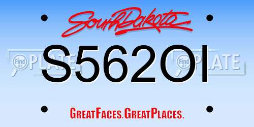 S562OI South Dakota License Plate