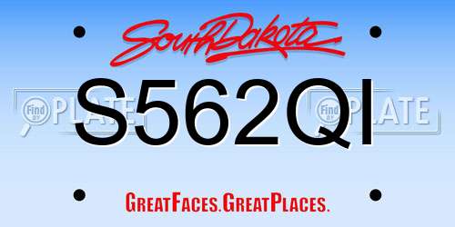 S562QI South Dakota License Plate
