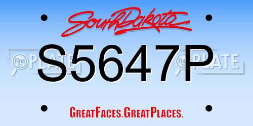 S5647P South Dakota License Plate