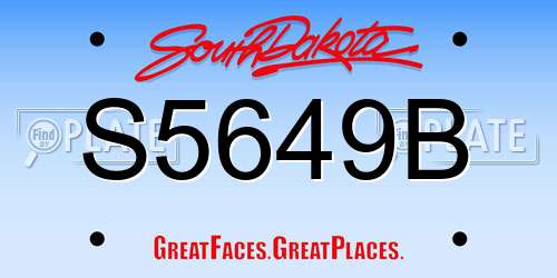 S5649B South Dakota License Plate