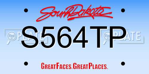 S564TP South Dakota License Plate