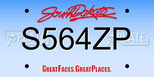 S564ZP South Dakota License Plate