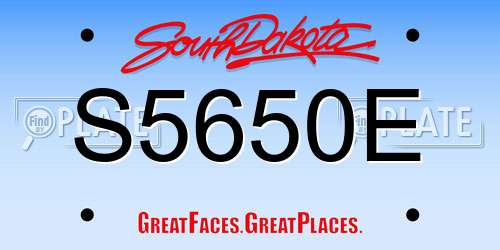 S5650E South Dakota License Plate