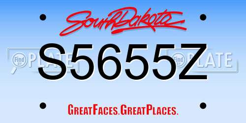 S5655Z South Dakota License Plate