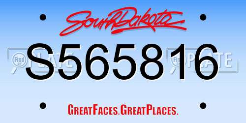 S565816 South Dakota License Plate