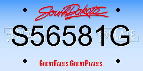S56581G South Dakota License Plate