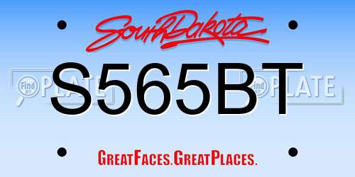 S565BT South Dakota License Plate