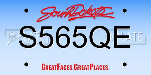 S565QE South Dakota License Plate