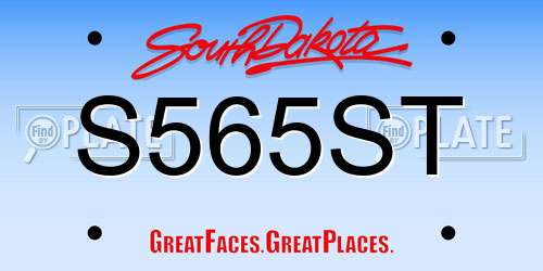 S565ST South Dakota License Plate