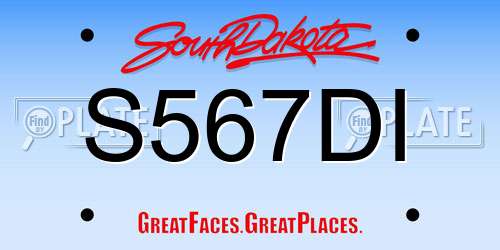 S567DI South Dakota License Plate