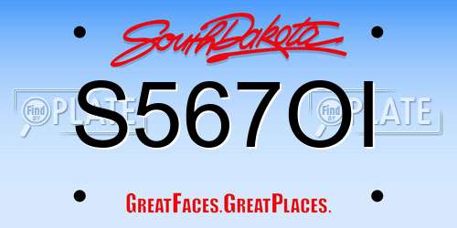 S567OI South Dakota License Plate