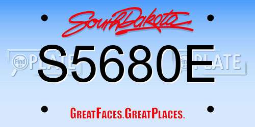 S5680E South Dakota License Plate