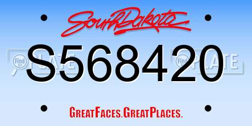 S568420 South Dakota License Plate